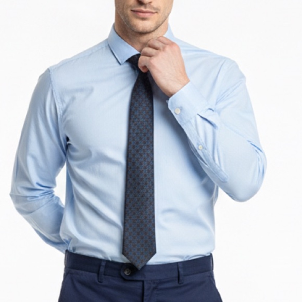 Ermenegildo Zegna Geometric Pattern Men’s Tie in Olive Blue & Green